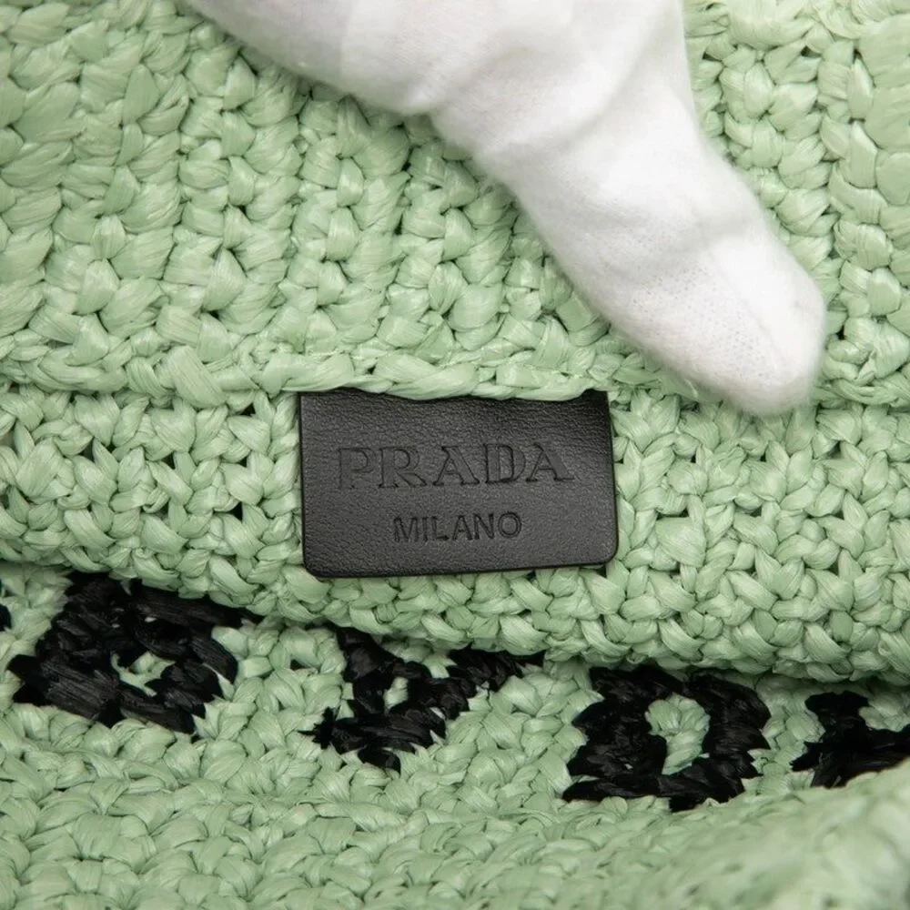 Prada Small Crochet Triangle Logo Tote